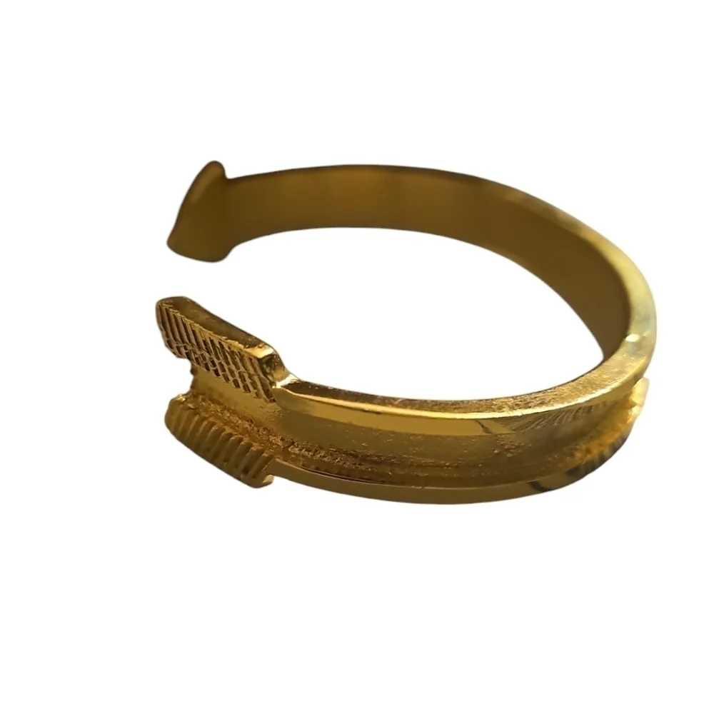 Hair Tie Holder Gold Arrow Cuff Bracelet
